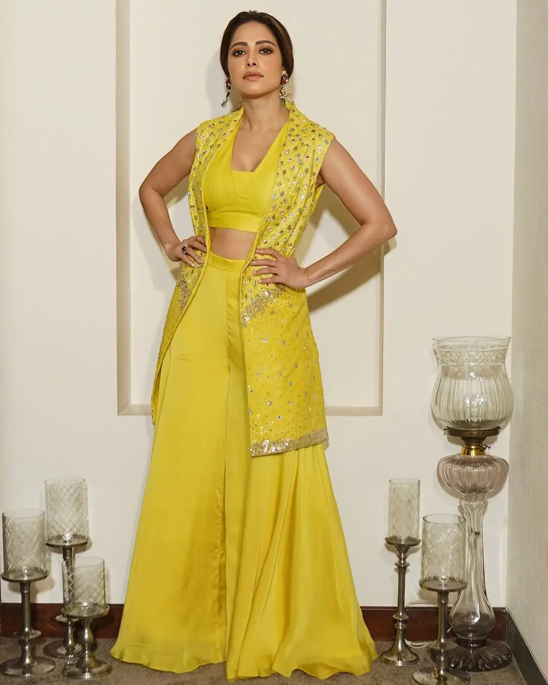 Nushrratt Bharuccha Stills In Yellow Lehenga Choli